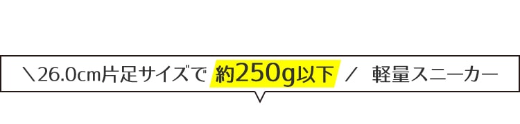 26.0cm片足サイズで約250g以下 軽量スニーカー