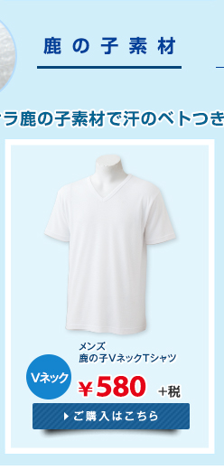 メンズ 鹿の子VネックTシャツ