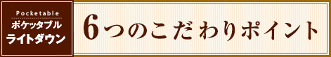 ポケッタブルライトダウン6つのこだわりポイント