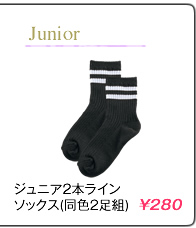 ジュニア2本ラインソックス