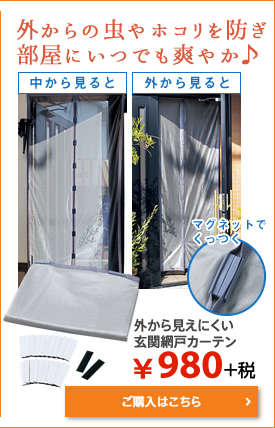 外から見えにくい玄関網戸カーテン