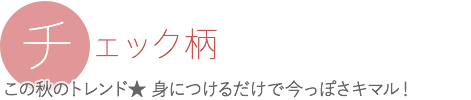 チェック柄　この秋のトレンド★ 身につけるだけで今っぽさキマル！