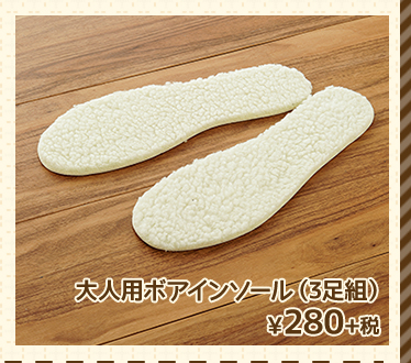 大人用ボアインソール（3足組）¥280+税 