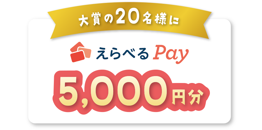 大賞の20名様に「えらべるPay」5,000円分