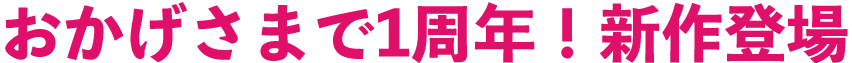 おかげさまで１周年！新作登場