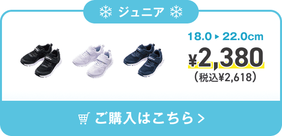 ジュニア 18.0-22.0cm ¥2,380(税込¥2,618) ご購入はこちら