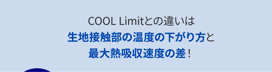 COOL Limitとの違いは生地接触部の温度の下がり方と最大熱吸収速度の差！