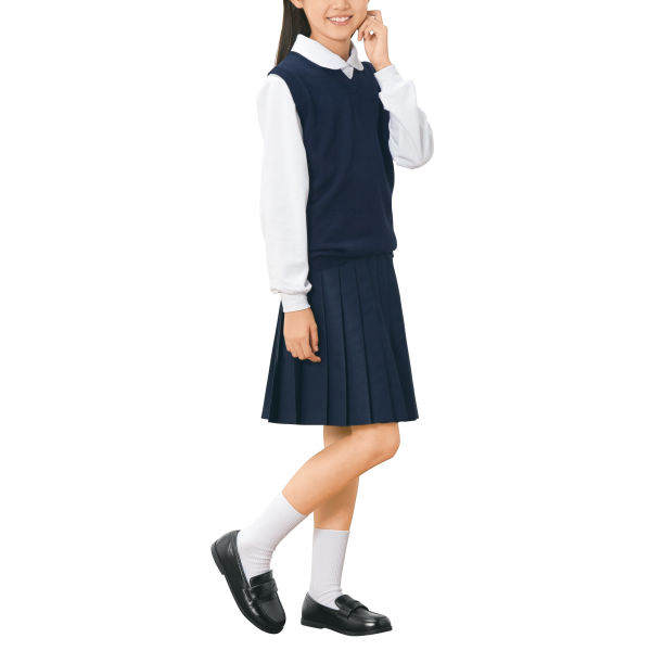 長袖ドライ丸衿ポロシャツ［スクール、子ども服、女の子］ | 【ヒラキ