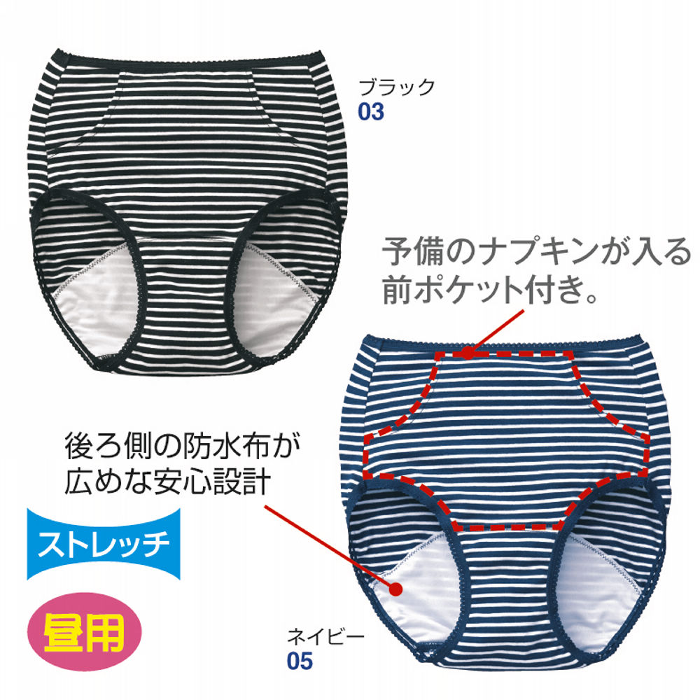 ベルメゾン 急な生理でも安心 大ポケット付きビギナー用裏パイル綿混サニタリーショーツ 140 160 150 ミント