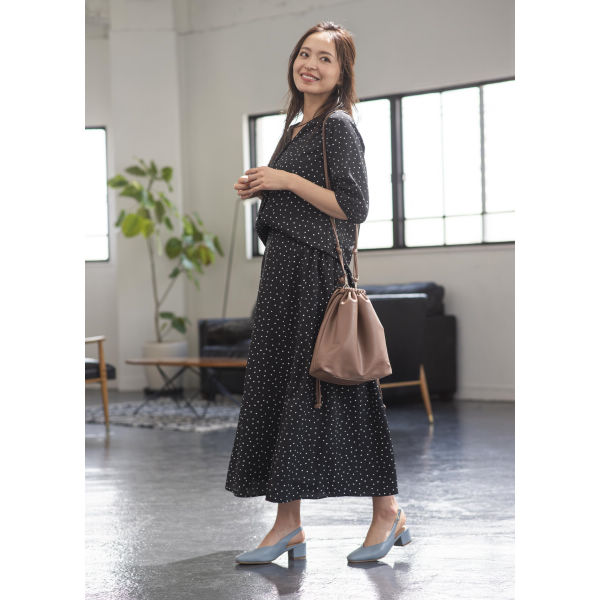 レディーススクエアトゥパンプス(バックバンド付)【22.5～25.0cm