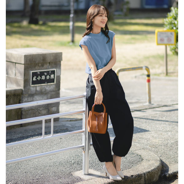 レディースフレンチスリーブモックネックTシャツ | 激安靴の通販