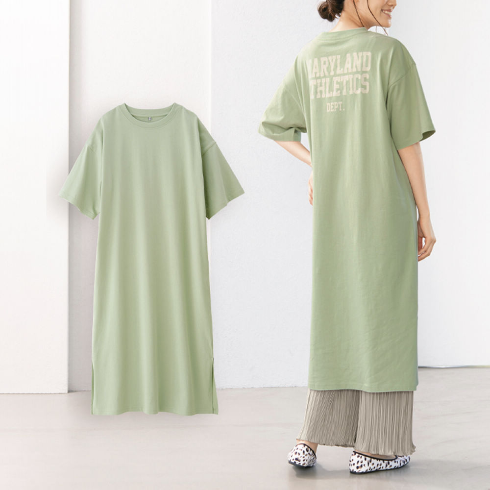 レディース半袖プリントTシャツワンピース【S～5L】 | 激安靴の