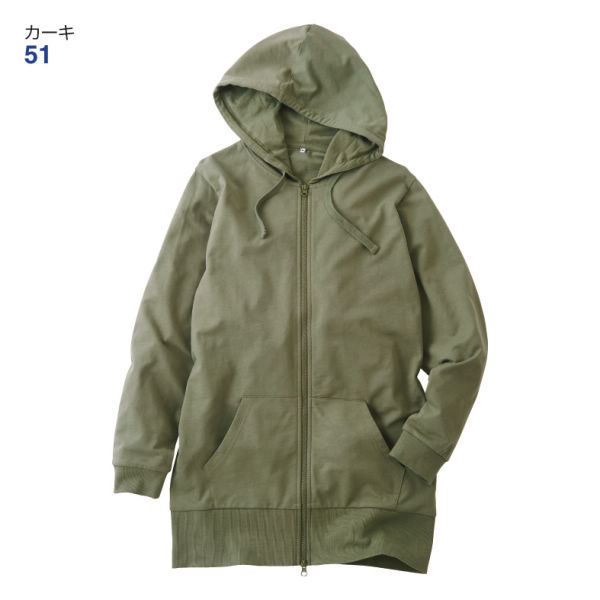 レディースチュニック丈ジップパーカ【M～4L】 | 激安靴の通販