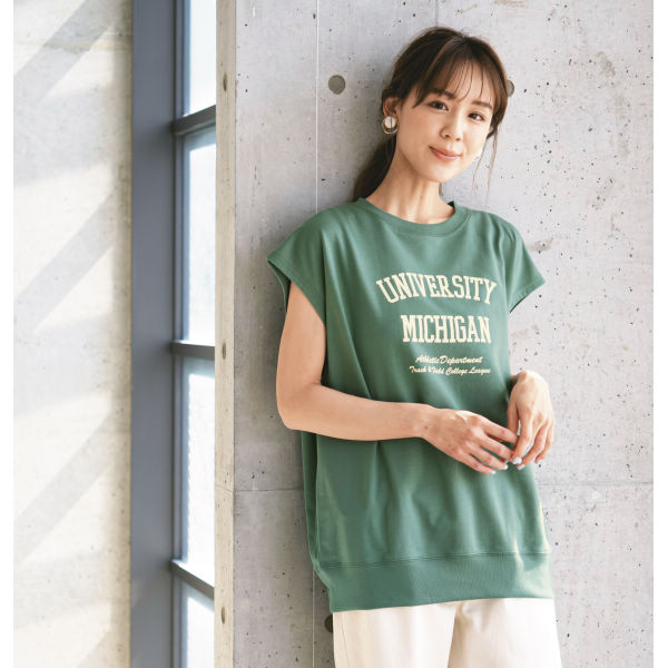 新品★90★ダブルB★ユニバーシティTシャツ緑