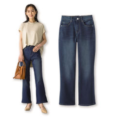 レディースセミフレアデニムパンツ【S～LL】