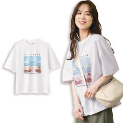 レディースオーバーサイズ5分袖Tシャツ【M～4L】