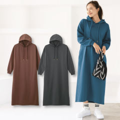 レディース裏起毛パーカワンピース【S～LL】