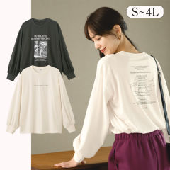 レディース長袖プリントTシャツ【S～4L】