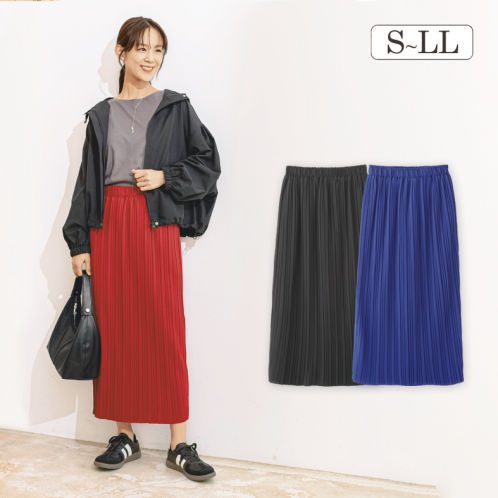 レディースプリーツナロースカート【S～LL】 | 激安靴の通販 ヒラキ