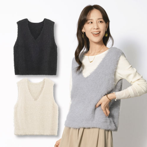 レディースシャギーニットベスト | 激安靴の通販 ヒラキ公式サイト