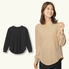 レディースワッフル長袖Tシャツ