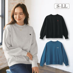 レディース裏起毛刺繍入りトレーナー