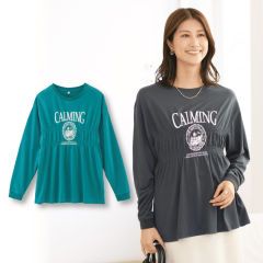 レディースプリントシャーリングTシャツ