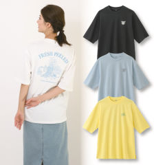 レディース半袖プリントビッグTシャツ【S～LL】