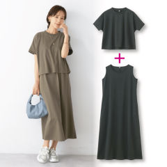 レディースカットソーワンピースセットアップ【S～LL】