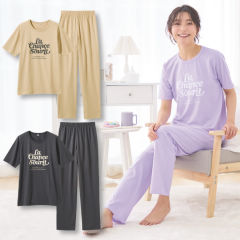 レディース半袖パジャマ(ロングパンツ)【S～4L】