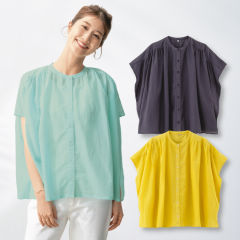 レディースギャザー切替ブラウス【S～LL】