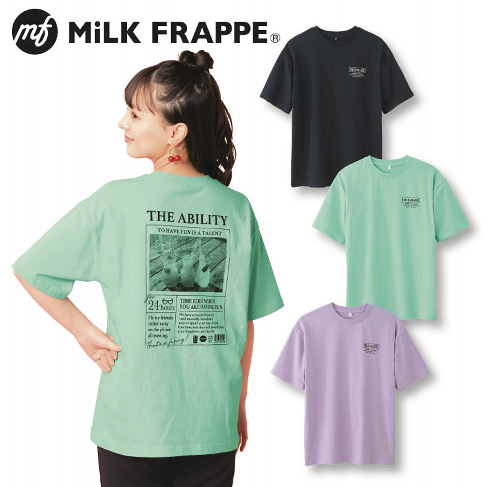 MiLK FRAPPE プリントビッグ半袖Tシャツ【130～160cm】 | 激安靴