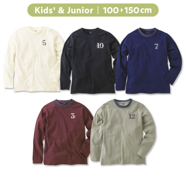 長袖プリントTシャツ[子ども服、男の子、女の子]【100～150cm