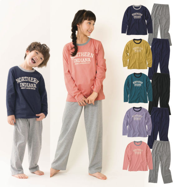 長袖Tシャツパジャマ[子どもパジャマ、男の子、女の子]【100～150cm
