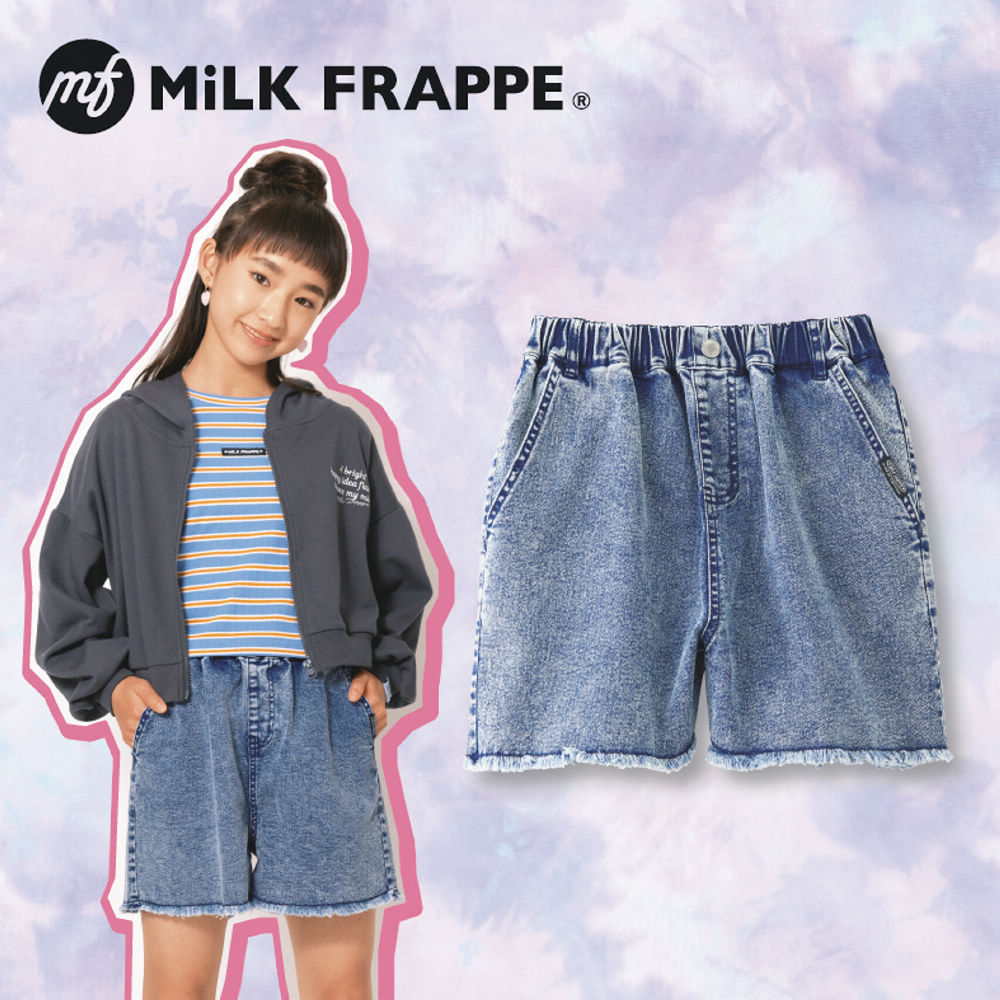 MiLK FRAPPE ダメージ加工デニムショートパンツ【130～160cm