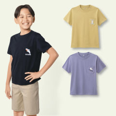 刺繍入りポケットTシャツ[子ども服、男の子、女の子]【130～160cm】