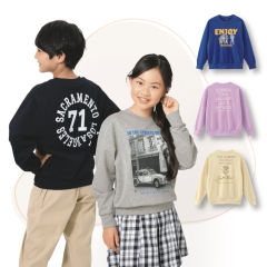 ライトスウェットプリントトレーナー[子ども服、男の子、女の子]【100～160cm】