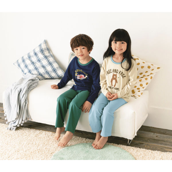 長袖Tシャツパジャマ[子どもパジャマ、男の子、女の子]【100～130cm