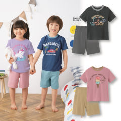 キッズ半袖Tシャツパジャマ[子どもパジャマ、男の子、女の子]【100～130cm】