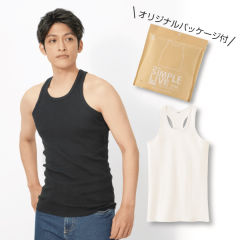 メンズリブタンクトップ