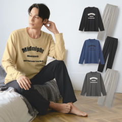 メンズ長袖Tシャツパジャマ【S～4L】