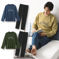 メンズ長袖Tシャツパジャマ【S～4L】