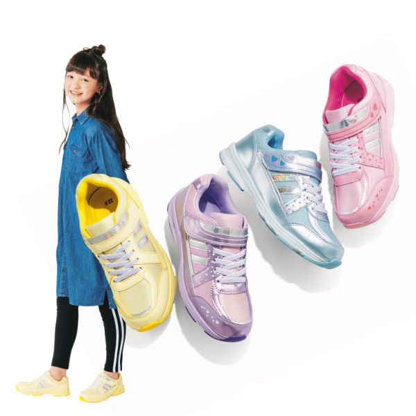 19 0 23 5cm ジュニア軽量面ファスナー付ガールズスニーカー ヒラキ 激安靴の通販 ヒラキ公式サイト Hiraki Shopping