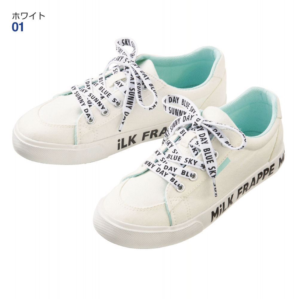 MiLK FRAPPE ガールズロゴ入りスニーカー(やわらかインソール MiLK FRAPPE ガールズロゴ入りスニーカー(やわらかインソール