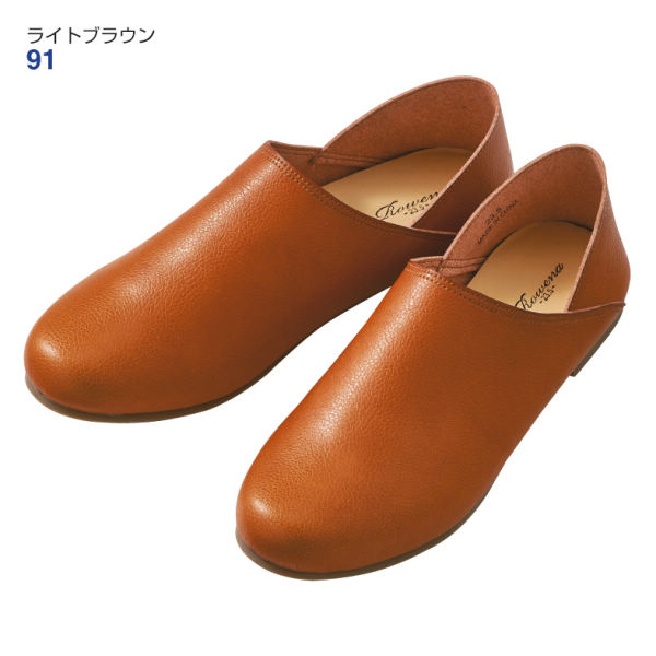 レディース人工皮革甲深タイプスリッポン(2WAY)【22.5～25.0cm