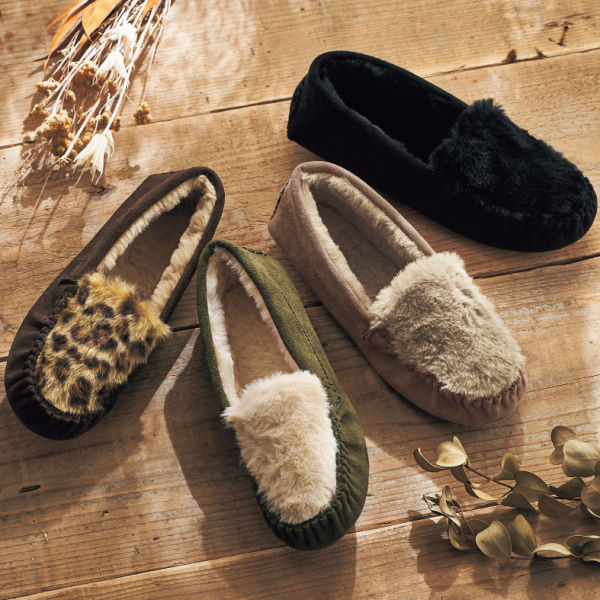 レディースふわふわエコファーボアモカシン 22 5 25 0cm ヒラキ 激安靴の通販 ヒラキ公式サイト Hiraki Shopping