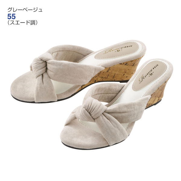 レディースリボンミュール(ヒール6.0cm)【22.0~25.5cm対応 レディースリボンミュール(ヒール6.0cm)【22.0~25.5cm対応