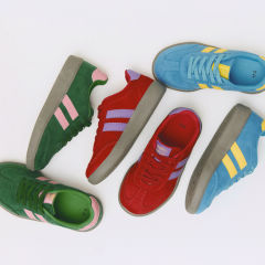 【インフルエンサーコラボ/natsumi】キッズ配色スニーカー(靴ひもゴムタイプ)【15.0～19.0cm】