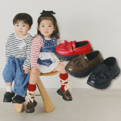 【インフルエンサーコラボ/yukie】キッズタッセルローファー(面ファスナー付)【14.0～18.0cm】