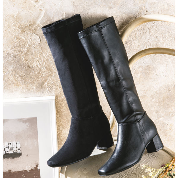 レディースストレッチロング丈ブーツ(ヒール4.5cm)【22.0~25.5cm対応 レディースストレッチロング丈ブーツ(ヒール4.5cm)【22.0~25.5cm対応